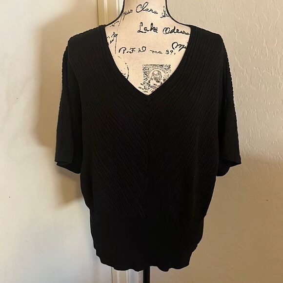 Lane Bryant Black V-Neck Pullover Sweater - Picture 1 of 7